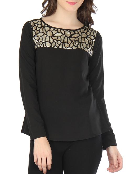 black, silver polyester top - 9625667 - Very Small Image - 1