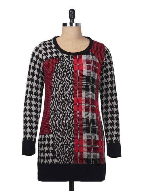 black acrylic checkered tunic - 9631923 - Very Small Image - 1