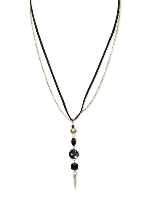 purple brass studded long necklace - 9632798 - Very Small Image - 1