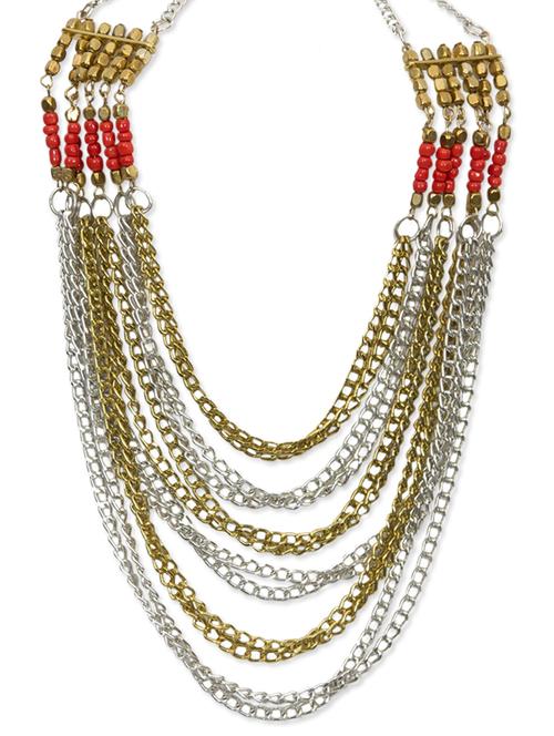 multicoloured brass beaded long necklace - 9632868 - Very Small Image - 1