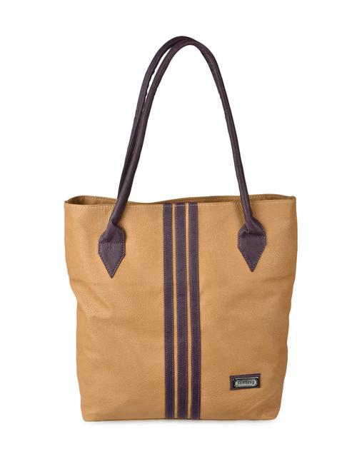 beige leatherette striped handbag - 9633843 - Very Small Image - 1