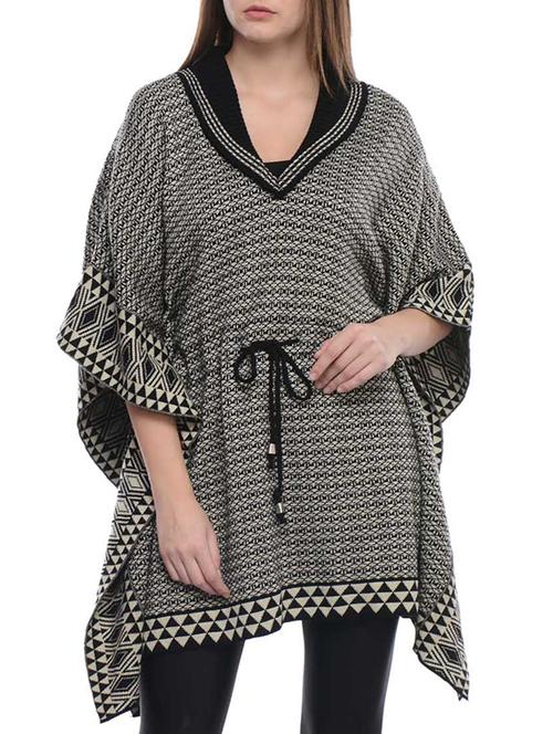 grey and black woolen kaftan - 9634559 - Very Small Image - 1