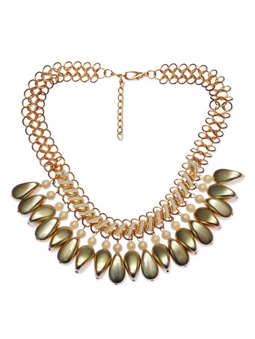 gold linked chain cluster statement necklace - 9641022 - Very Small Image - 1