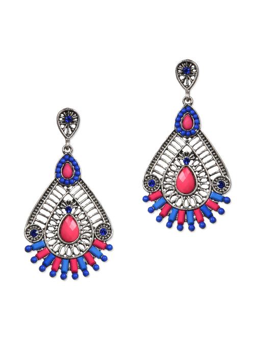 Blue & pink beaded earrings - 964357 - Very Small Image - 1