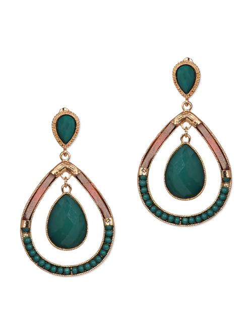 Green drop shaped earrings - 964418 - Very Small Image - 1