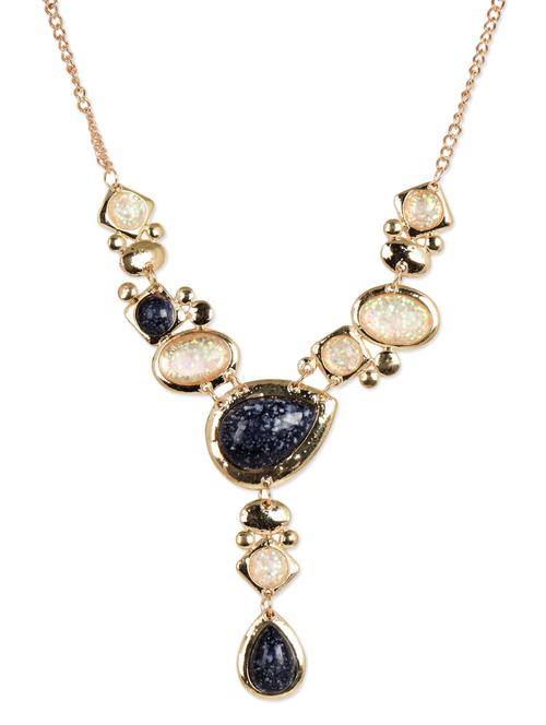 Metallic bordered geometric stones neckpiece - 964450 - Very Small Image - 1