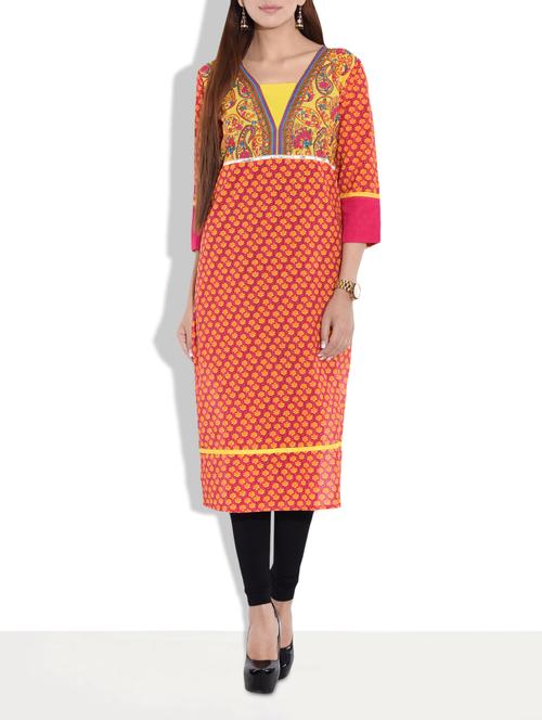 multi cotton printed kurti - 9645307 - Very Small Image - 1