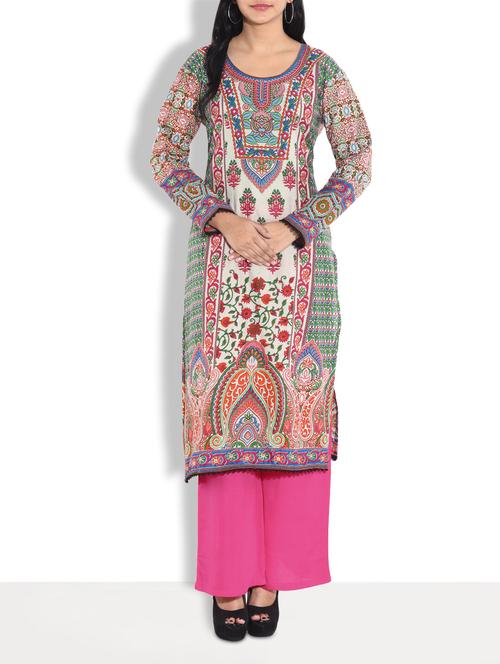 multi cotton printed kurta palazzo set - 9645382 - Very Small Image - 1