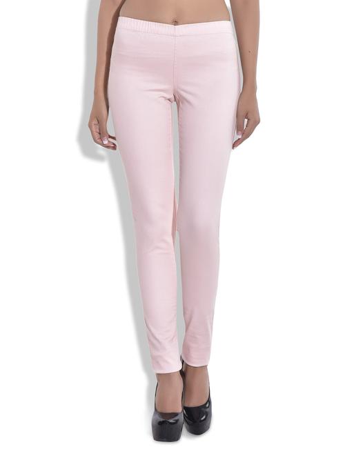 solid pale mauve cotton jeggings - 9645530 - Very Small Image - 1