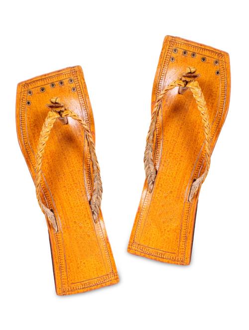 tan leather maharashtrian kolhapuri chappal - 9646334 - Very Small Image - 1