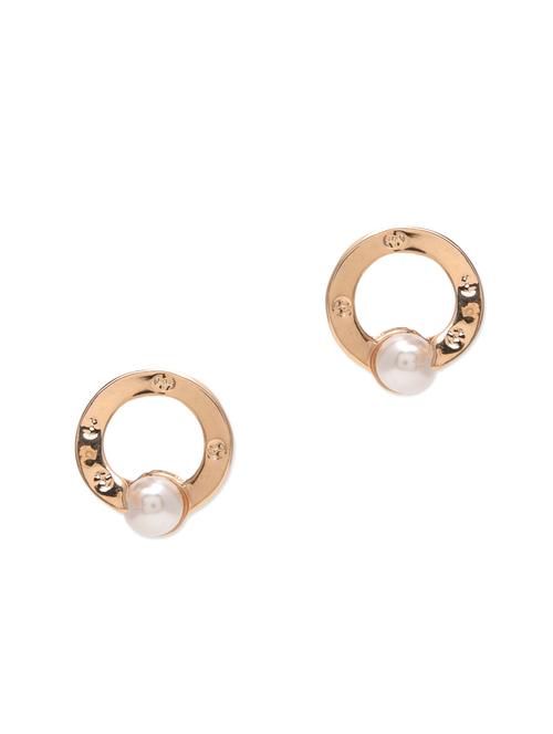 gold pearl studded earrings - 9646608 - Very Small Image - 1