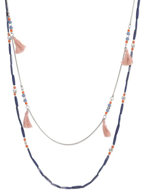 Multi Tassel Blue Necklace - 9646814 - Very Small Image - 1