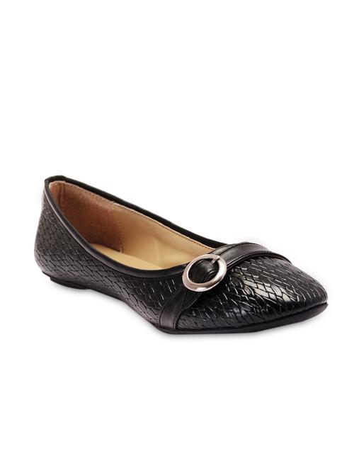black leatherette textured ballerinas - 9651434 - Very Small Image - 1