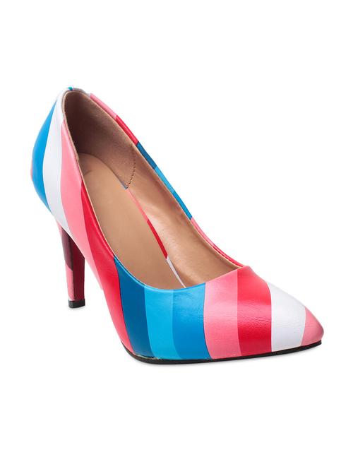 pink striped  pointed toed pumps - 9656330 - Very Small Image - 1
