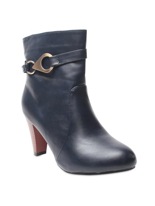 blue plain  round toed boots - 9656342 - Very Small Image - 1