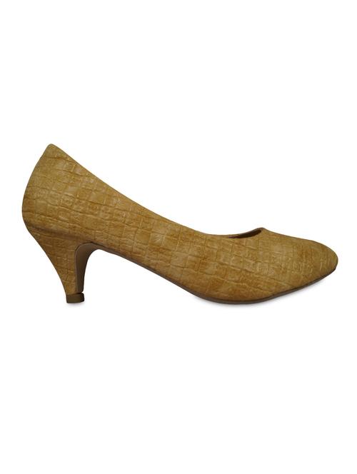 brown faux leather abstract printed point toed pumps - 9660832 - Very Small Image - 1
