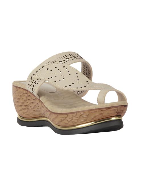 beige faux leather wedges - 9661043 - Very Small Image - 1