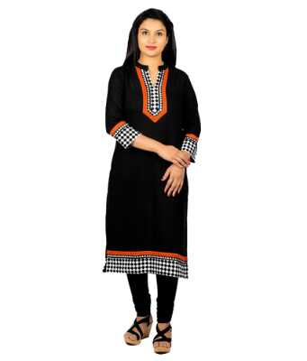 vivacity black cotton kurti - 9662390 - Very Small Image - 1