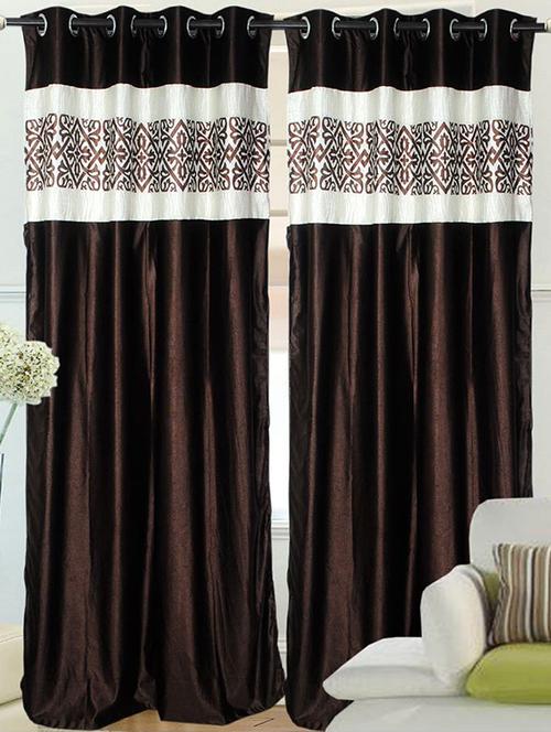 brown printed door curtain - 9665532 - Very Small Image - 1