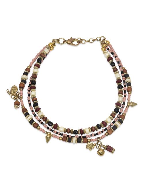 multi bead three layer anklet - 9666987 - Very Small Image - 1