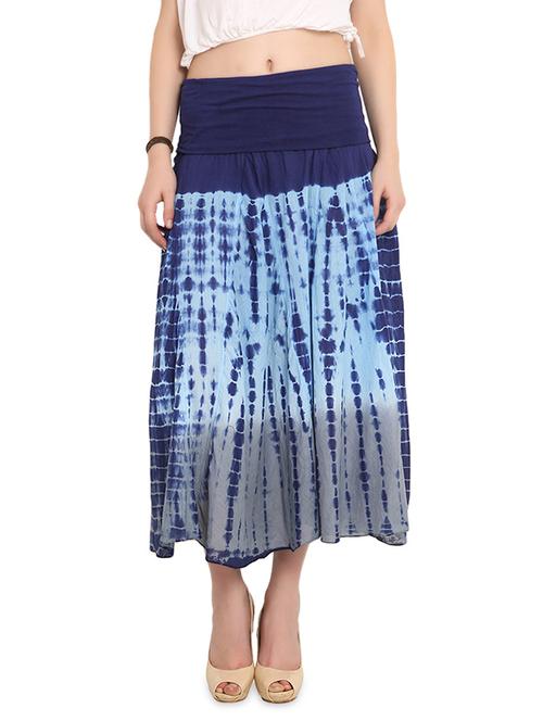 blue cotton printed skirt - 9667315 - Very Small Image - 1