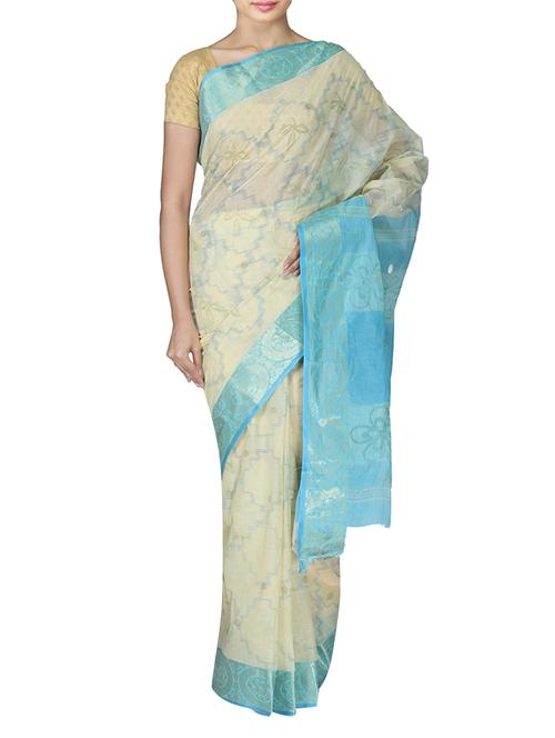 BEIGE Cotton tant saree - 9667685 - Very Small Image - 1
