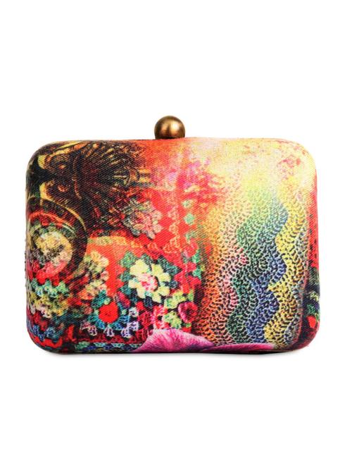 multicolored sequined n printed clutch - 9671068 - Very Small Image - 1