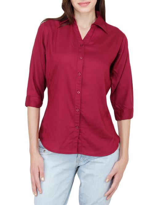 maroon rayon shirt - 9673037 - Very Small Image - 1