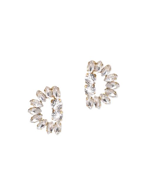 silver crystal embellished studs earrings - 9675224 - Very Small Image - 1