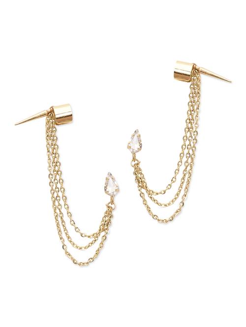 gold crystal embellished cuffs earrings - 9675225 - Very Small Image - 1