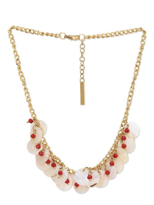 Gold beaded shell hanging necklace - 9675276 - Very Small Image - 1