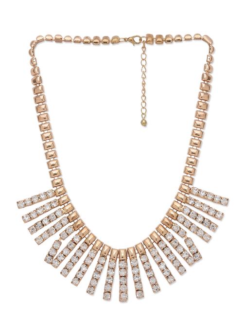 gold crystal embellished statement necklace - 9675305 - Very Small Image - 1