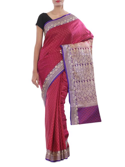 banarasi satan silk saree - 9678943 - Very Small Image - 1