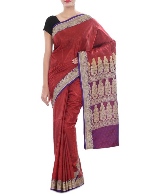 banarasi satin silk saree - 9678950 - Very Small Image - 1