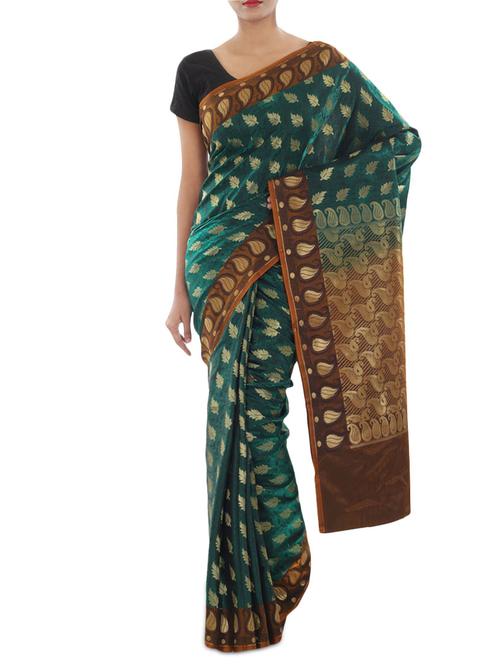 banarasi satan silk saree - 9678967 - Very Small Image - 1