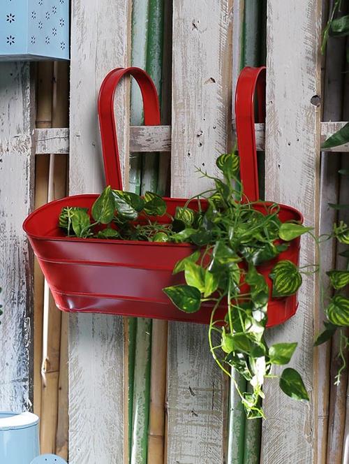 red oval railing planter  - 9679754 - Very Small Image - 1