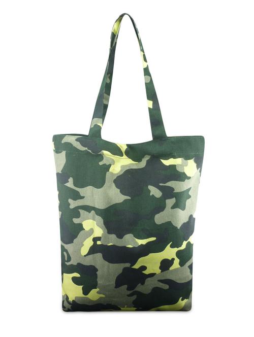 multicolored army pattern printed canvas cloth shopping bag - 9680625 - Very Small Image - 1