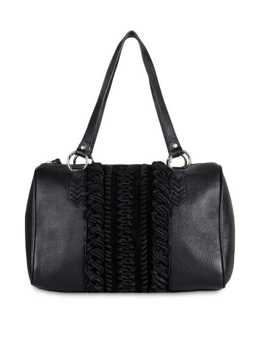 solid black leather dufflebag - 9682687 - Very Small Image - 1