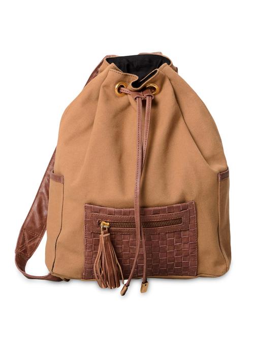 light brown leather drawstring backpack - 9682692 - Very Small Image - 1