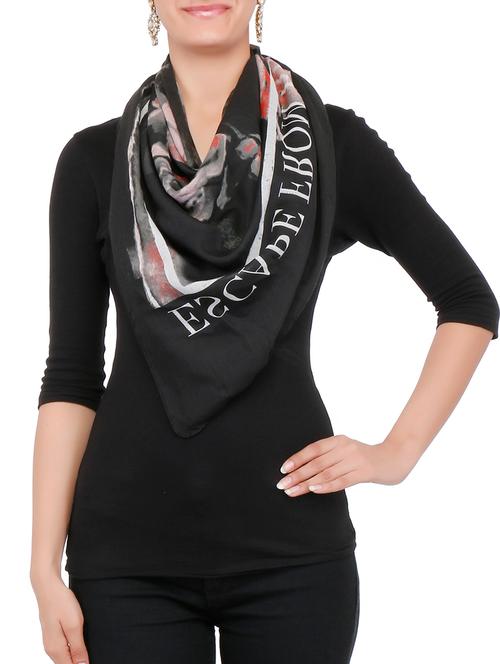 black printed scarf - 9683275 - Very Small Image - 1