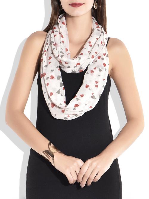 peach heart printed cotton scarf - 9686273 - Very Small Image - 1