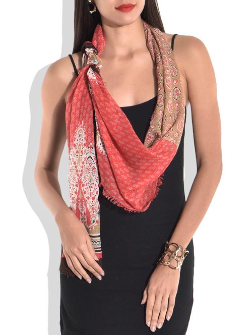 multicolored cotton digital printed scarf - 9686327 - Very Small Image - 1