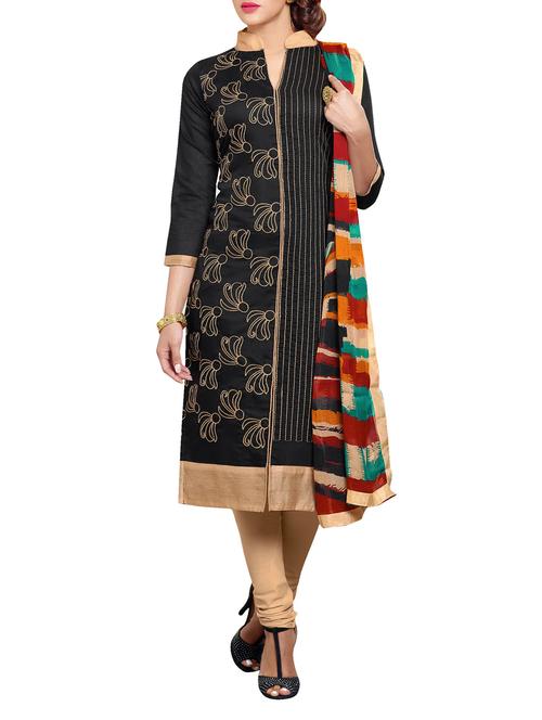 Multicoloured embroidered unstitched suit set - 9686491 - Very Small Image - 1