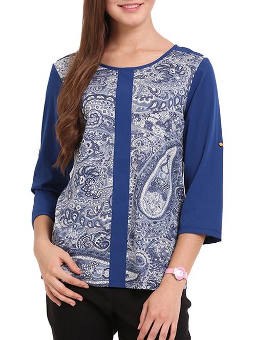 Blue printed casual top - 968726 - Very Small Image - 1