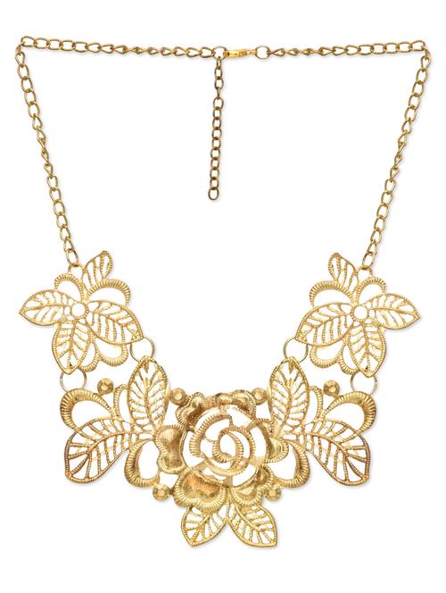 gold floral statement necklace - 9687735 - Very Small Image - 1