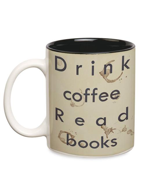 multicolored ceramic 'drink coffee read books' mug - 9687911 - Very Small Image - 1