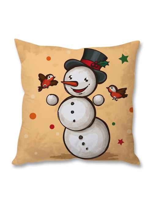 beige snowman printed cushion cover - 9689376 - Very Small Image - 1