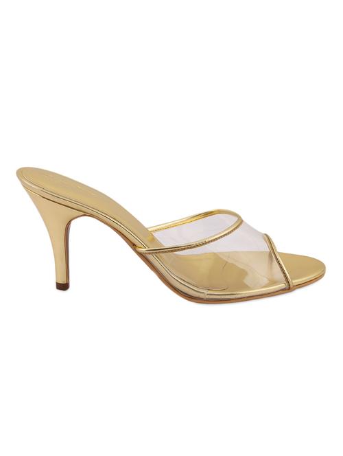 gold partywear heels with transparent strap - 969077 - Very Small Image - 1