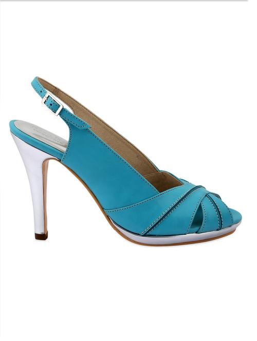 blue faux leather high heel sandals - 969123 - Very Small Image - 1