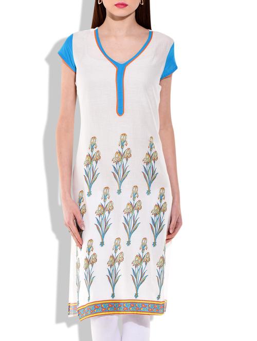 multicolor cotton printed kurta - 9692601 - Very Small Image - 1